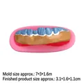 Rosa Silikonform für Brotlaibe für Fondant und Schokoladenkuchendekorationen - Zahn-Stil (Rosa)