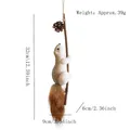 Lifelike artificial squirrel hanging ornament with pine cones for Christmas tree decor - Medium Squirrel Climbing On Stick
