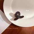 3cm dark brown spring hair clip with France Handmade text in a minimal ceramic tray - Cross Mini Claw: Dark Brown