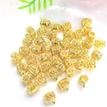 Golden hollow barrel beads with small hanging rings for DIY jewelry making - 18k Gold Color Preserved