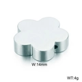 Silberner Edelstahl 14mm Blumenanhänger im Fünf-Blütenblatt-Design mit 4g Gewicht - 14mm / Stahlfarbe (KLJ2616-Z)