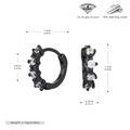Detalles de tamaño de pendientes de aro en plata S925 con circonitas 5A premium - Plata 925 / Plata 925 Bañada en Oro Negro