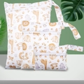 Three-piece waterproof baby diaper wet bags with colorful cartoon animal prints - BF135 Jungle Animals