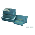 6-piece lake blue waterproof travel storage set with mesh organizers and pouches - 6-Piece Set / Lake Blue