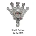 Small silver crown foil balloon with glitter dots for party decor, size 29x28cm - Small Silver Crown
