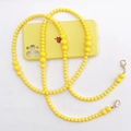 Crossbody phone strap with yellow acrylic beads and gold-colored lobster clasps - Yellow Acrylic Beads