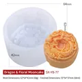 Molde de silicona para mooncake con relieve de dragón y dimensiones 62x64x42mm - Estilo Dragón 2 YB-77