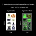 Tatouage temporaire Halloween lumineux Y-173 avec motifs de fantômes et citrouilles - Série de Dessins Animés Halloween Y-173