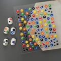 3D billiard themed nail art stickers with colorful pool balls and stars on white nails - Colorful Pool Balls and Stars Pattern (CO-287)