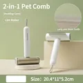 3-in-1 pet grooming brush and hair remover tool in moonlight white for cats and dogs - Fine-tooth Comb + Lint Remover / Moonlight White