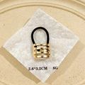 Golden hollow geometric ponytail holder with multilayer metallic ring design - Hollow Out