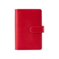 Classic A6 A5 red leather binder notebook with magnetic U-shaped buckle closure - Red (Cover Only)