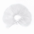 Macro view of white multi-layer tutu skirt featuring a satin ribbon bow tie detail - S / White