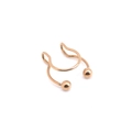 Polished golden U-shaped stainless steel non-piercing faux nose ring with round ends - Rose Gold Ball