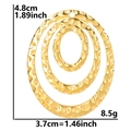 Macro shot of 18k gold plated hammered oval pendant detail with size measurements - Pendant / Gold
