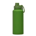 Grass green matte finish 1L stainless steel sports insulated water bottle with handle - Army Green - Sport