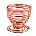 Rose gold spiral metal sponge holder for beauty blenders with a sleek polished finish - Round Rose Gold
