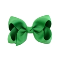Detail of a bright green grosgrain ribbon bow with high-quality ribbed texture and finish - Green