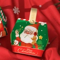Scatola regalo di Natale con motivo Babbo Natale, confezione rossa e verde festosa - Babbo Natale con gli occhiali