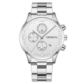 White Dial Silver Hands Silver Band (Flat End)