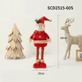 Weihnachts-Schneemann-Puppe mit rot-goldenen Schneeflockenmustern und Teleskopbeinen - Teleskop-Schneemann (Klein)