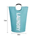 Blue foldable laundry basket with round aluminum handles, size 72x38cm, waterproof fabric - Sky Blue LAUNDRY Style (38x72cm)