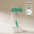 Seaweed green 710ml Tritan water bottle with retractable straw for boba tea - 24oz / Seaweed Green