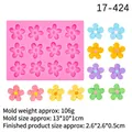 Stampo in silicone con 12 piccoli fiori e campioni di fiori colorati per decori - 1# Rosa