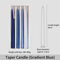 Blue gradient taper candle set of four in a minimalist white gift box with 25cm length - Taper Candle Set / Gradient Blue