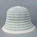 Dettaglio della trama a maglia traforata traspirante e motivo a righe sul cappello bob - M (56-58cm) / Blu