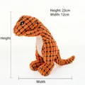 Detailed view of orange plush dinosaur toy showing 23cm height and 12cm width dimensions - Standing Tyrannosaurus Orange
