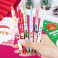 6-pack Christmas retractable gel pen set with festive Santa and reindeer patterns - Christmas Retractable Gel Pen 1pc