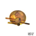 Fashion acrylic brooch in amber tortoiseshell finish with layered geometric round design - 7.7cmx5.4cm / Mustard Yellow