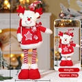 Peluche de reno navideño con patas telescópicas ajustables y gorro de punto - 50CM Reno / 50x15x7cm