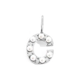 Elegant silver-tone letter C pendant with small embedded pearls for DIY jewelry. - Silver-C