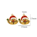 Gold-plated gingerbread man Christmas pendant with enamel details and 13x15mm dimensions - Gingerbread Man