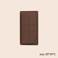 Detail showing the 10-cavity brown silicone Dubai chocolate mold with size 25x14x2 cm markings - Large 10 Grid (73g)