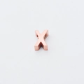 Gepolijste roségouden roestvrijstalen letter X kraal met 1,8 mm gat voor sieraden - Letter X (XKZ007-Roségoud X)