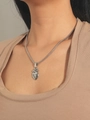 Silver anatomical heart pendant necklace with realistic texture on a fine metal chain - 3D Anatomical Heart Pendant / Small Silver
