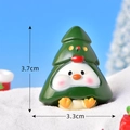 Cute penguin in a green Christmas tree costume miniature resin figurine 3.7cm height - No. 7 Green Christmas Tree Cute Duck
