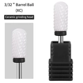White 3/32" ceramic barrel ball nail drill bit in XC grade with black holder base - HF-10 Barrel Ball Ceramic Drill Bit (XC Extra Coarse)