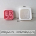 Square DIY silicone mold for pink soap or candle with Chinese lucky character design - Lucky in Romance