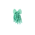 Elastico per capelli fatto a mano verde menta con fiocco e nastri a spirale da bimba - Ciano