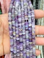 Natural purple amethyst spacer beads with smooth cylindrical texture for DIY jewelry - Amethyst