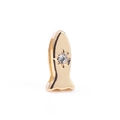 Golden fish-shaped charm with central rhinestone for 10mm rectangular hole bracelet - Fish Shape Style / Rectangular Hole 10*2mm / Gold