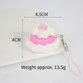 Pink and white cream mini cake keychain pendant with measurements 4.5cm by 4cm - Style 4 Pink Cream Cake