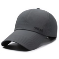 Gorra de béisbol gris oscuro de secado rápido con corte láser y bordado lateral NALAS - Ajustable / gris oscuro