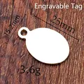 Golden oval metal engraving tag with polished finish for creative badminton keychain - Oval Engraving Tag