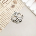 Gothic hollow skull pendant in silver alloy for retro Halloween jewelry making - Hollow Skull (27x27mm)