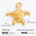 18K gold plated stainless steel sea turtle pendant for DIY jewelry making - Gold Sea Turtle Pendant (PJ91518)